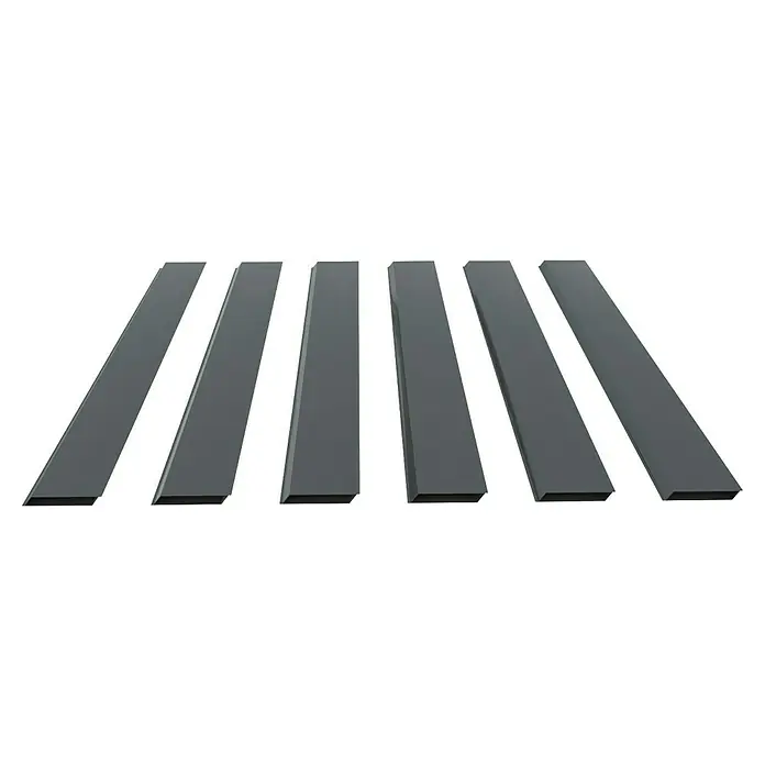 Dioco Smartwall Valla Persiana - L x An: 1.770 x 150 mm, Antracita, 6 ud. - Varias barras rectangulares grises, dispuestas en diagonal.