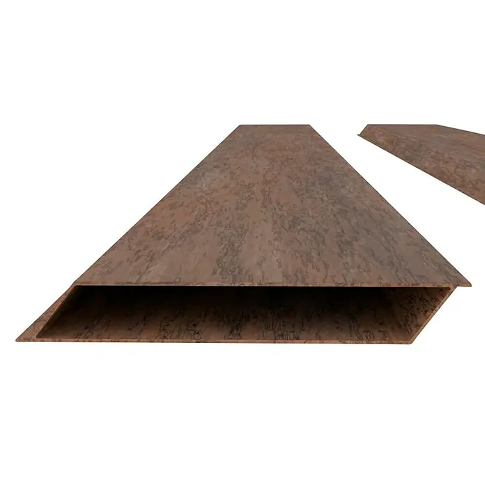 Dioco Smartwall Valla Persiana - L x An: 1.770 x 150 mm, Óxido, 6 ud. - Dos perfiles rectangulares huecos marrones texturizados.