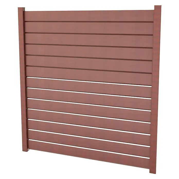 Dioco Smartwall Valla Persiana - L x An: 1.770 x 150 mm, Óxido, 6 ud. - Panel de valla de lamas marrones, ideal para privacidad o como pantalla de jardín.