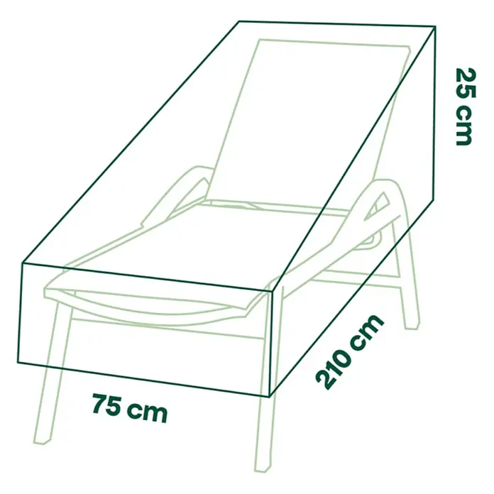 Siena Garden Gartenliege Schutzhülle PLUS - L x B x H: 210 x 75 x 25 cm, Polyester, TPU laminiert, Beige - Schutzhülle für Liegestuhl: 210 cm lang, 75 cm breit, 25 cm hoch an einem Ende.