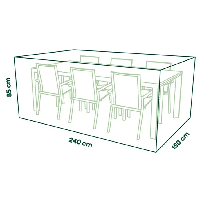 Siena Garden Sitzgruppen-Schutzhülle PLUS - Passend für: Sitzgruppen inkl. 10 Stühlen, 240 x 150 x 85 cm, Polyester, TPU laminiert, Beige - Rechteckige Schutzhülle für Gartenmöbel, 240 cm lang, 150 cm breit und 85 cm hoch.