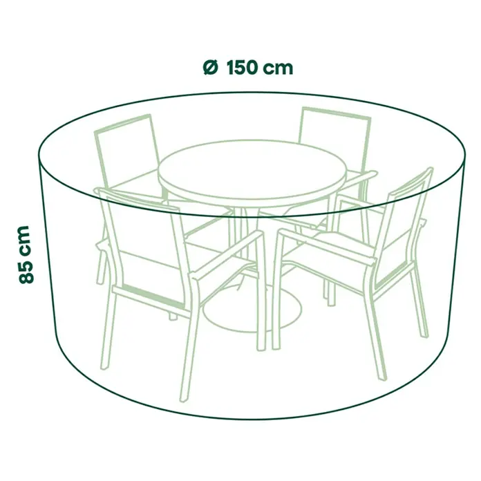 Siena Garden Gartentisch-Schutzhülle PLUS - Ø x H: 150 x 85 cm, Rund, Polyester, TPU laminiert, Beige - Runde Schutzhülle (Ø 150 cm, H 85 cm) für Gartentisch und Stühle.