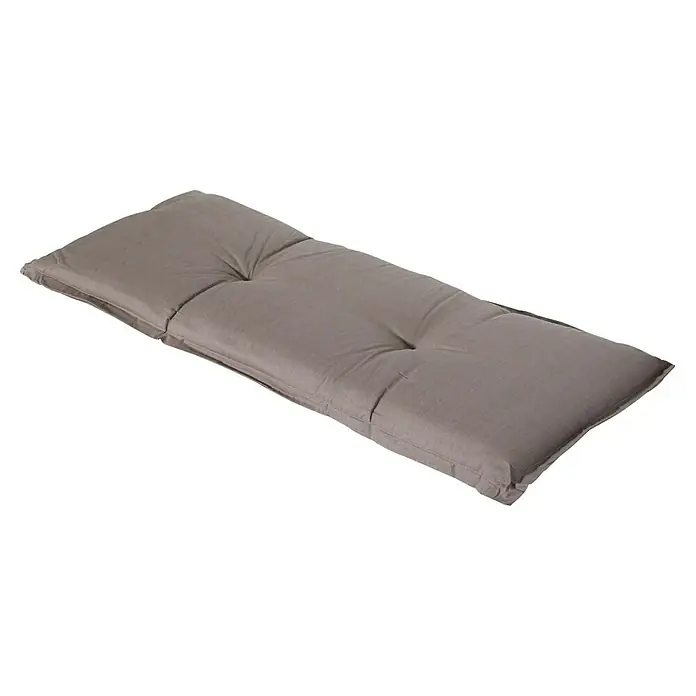 Madison Bankauflage - Taupe, L x B: 120 x 48 cm - Langes graues Stoffkissen mit gesteppten Abschnitten.