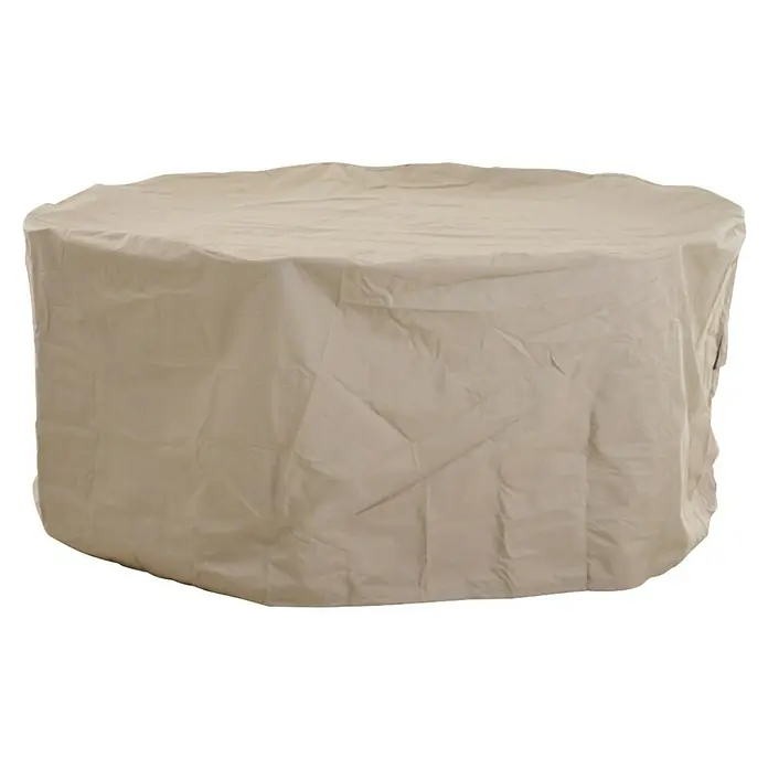 Siena Garden Gartentisch-Schutzhülle PLUS - Ø x H: 200 x 85 cm, Rund, Polyester, TPU laminiert, Beige - Hellbeige runde Tischabdeckung mit Falten, zum Schutz von Möbeln.
