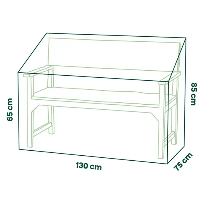 Siena Garden Gartenbank-Schutzhülle PLUS - L x B x H: 130 x 75 x 85 cm, Polyester, TPU laminiert, Beige - Transparente Schutzhülle für Gartenbank, Maße 130x75x65/85 cm.