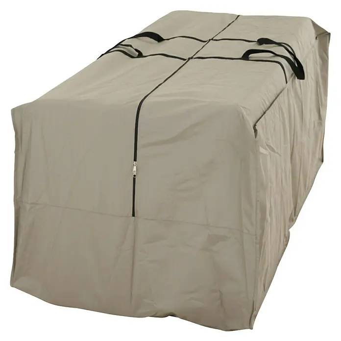 Siena Garden Auflagen-Schutzhülle PLUS - L x B x H: 175 x 80 x 60 cm, Polyester, TPU laminiert, Beige - Beigefarbene Schutzhülle für den Außenbereich mit schwarzen Gurten und Reißverschluss.