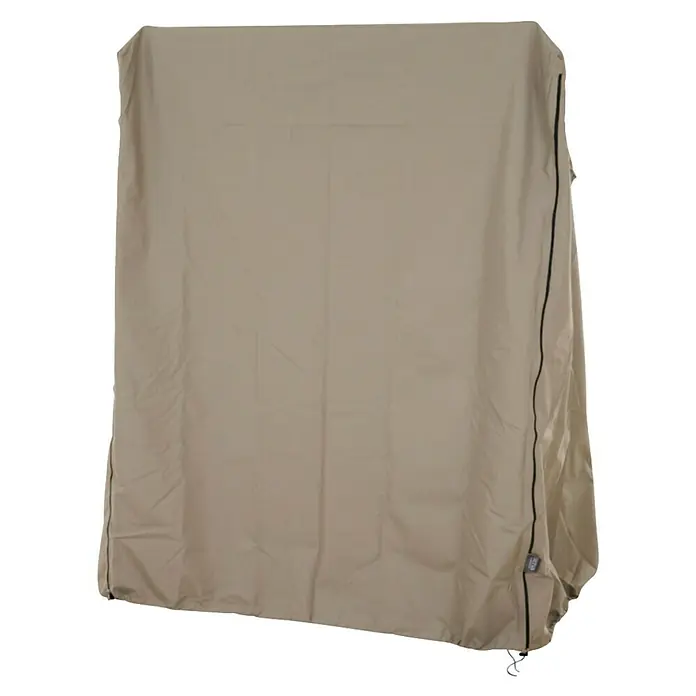 Siena Garden Stapelsessel-Schutzhülle PLUS - L x B x H: 128 x 105 x 160 cm, Polyester, TPU laminiert, Beige - Rechteckige, beigefarbene Schutzhülle aus Stoff mit schwarzem Reißverschluss und Kordelzug unten.