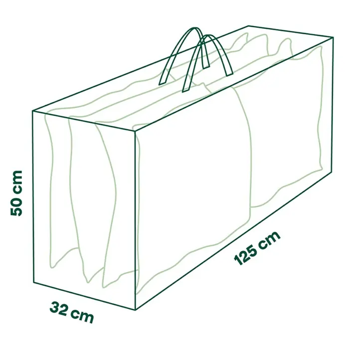 Siena Garden Auflagen-Schutzhülle PLUS - L x B x H: 125 x 32 x 50 cm, Polyester, TPU laminiert, Beige - Rechteckige Aufbewahrungstasche mit Griffen, Maße 125x50x32 cm.