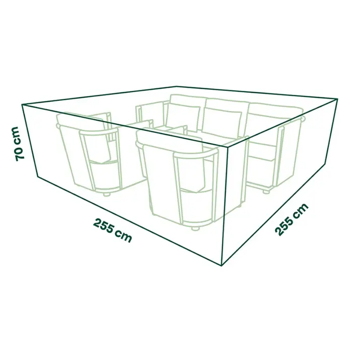 Siena Garden Loungemöbel Schutzhülle PLUS - L x B x H: 255 x 255 x 70 cm, Polyester, TPU laminiert, Beige - Schutzhülle für Gartenmöbel-Set, mit Abmessungen 255x255x70 cm.