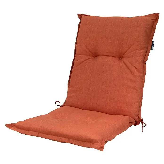 Madison Sitzauflage - Niederlehner, 4 Stk., L x B x H: 105 x 50 x 6 cm, Baumwolle, Polyester, Terra Rot - Terrakotta-Gartenstuhlauflage, gesteppt, mit Befestigungsbändern.