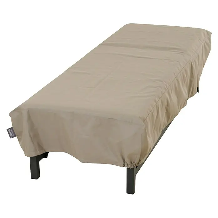 Siena Garden Gartenliege Schutzhülle PLUS - L x B x H: 210 x 75 x 25 cm, Polyester, TPU laminiert, Beige - Beiger Stoffbezug für eine Gartenliege, eng anliegend über Oberseite und Seiten.