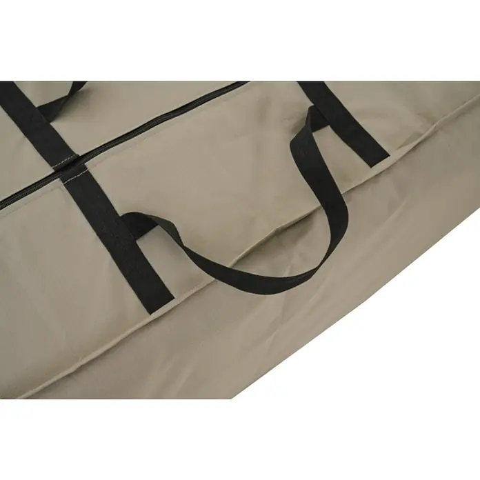 Siena Garden Auflagen-Schutzhülle PLUS - L x B x H: 125 x 32 x 50 cm, Polyester, TPU laminiert, Beige - Beige Stoffaufbewahrungstasche mit schwarzen Tragegurten und schwarzem Reißverschluss.