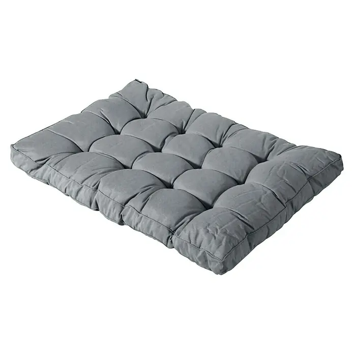 Madison Palettenkissen - Grau, 80 x 120 cm - Grau getuftetes Stoffkissen.