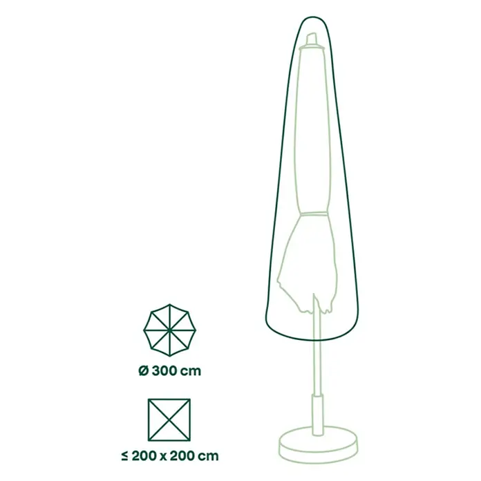 Siena Garden Sonnenschirm Schutzhülle PLUS - Passend für: Schirme mit einem ⌀ bis zu 3,0 m, Polyester, TPU laminiert, Beige - Schutzhülle für Sonnenschirme, passend für runde (Ø 300 cm) oder eckige (≤ 200x200 cm) Gartenschirme.