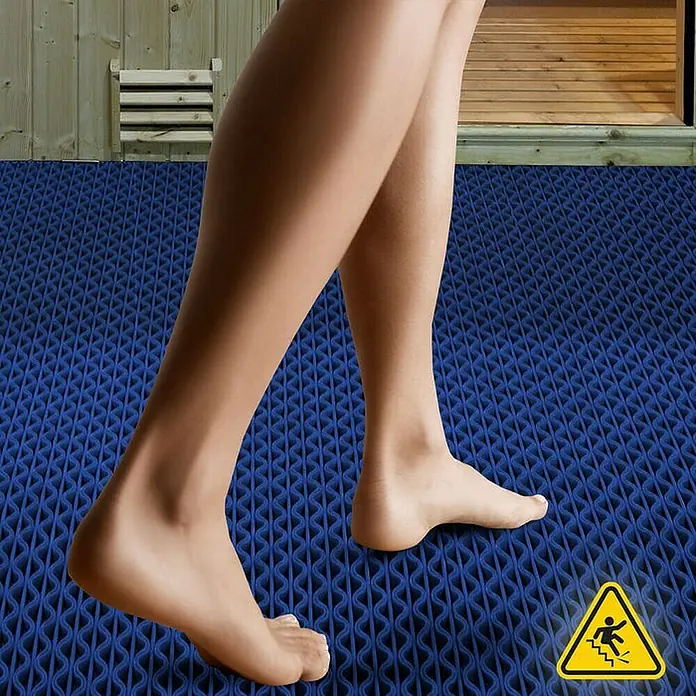 Floordirekt Antirutschmatte Anti-Slip für Barfußzonen - UV-beständig - Blau - 90 x 900 cm - 900 x 90 cm, Blau