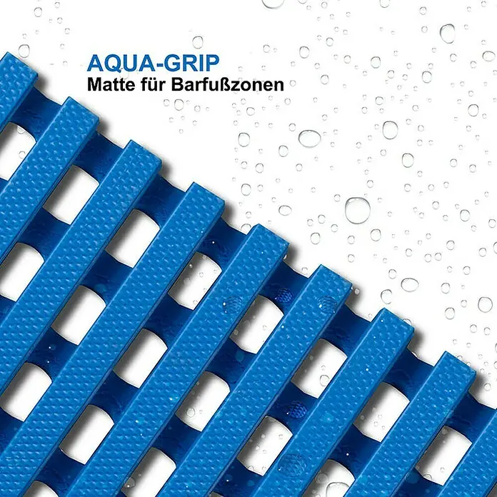 Floordirekt Antirutschmatte Adria - Arbeitsplatzmatte für Nasszonen - Blau - 120 x 300 cm - 300 x 120 cm