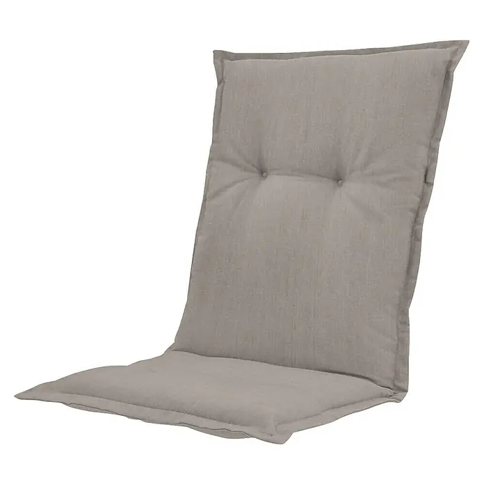 Madison Sitzauflage - Niederlehner, 4 Stk., L x B x H: 105 x 50 x 6 cm, Baumwolle, Polyester, Taupe - Graues Stuhlkissen aus Stoff mit getufteter Rückenlehne.