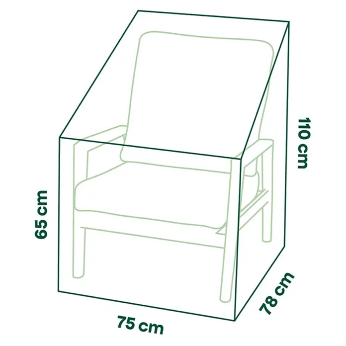 Siena Garden Loungemöbel Schutzhülle PLUS - Passend für: Loungesessel, 75 x 78 x 65 cm, Polyester, TPU laminiert, Beige - Transparente Schutzhülle für Sessel, 65x75x110/78 cm.