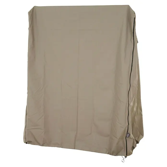 Siena Garden Stapelsessel-Schutzhülle PLUS - L x B x H: 150 x 105 x 165 cm, Polyester, TPU laminiert, Beige - Beiger Schutzbezug mit vertikalem schwarzem Reißverschluss und Kordelzug.