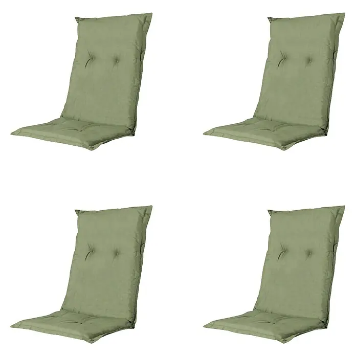 Madison Sitzauflage - Niederlehner, 4 Stk., L x B x H: 105 x 50 x 6 cm, Baumwolle, Polyester, Grün - Hellgrünes, getuftetes Stoffkissen für einen Hochlehnerstuhl.