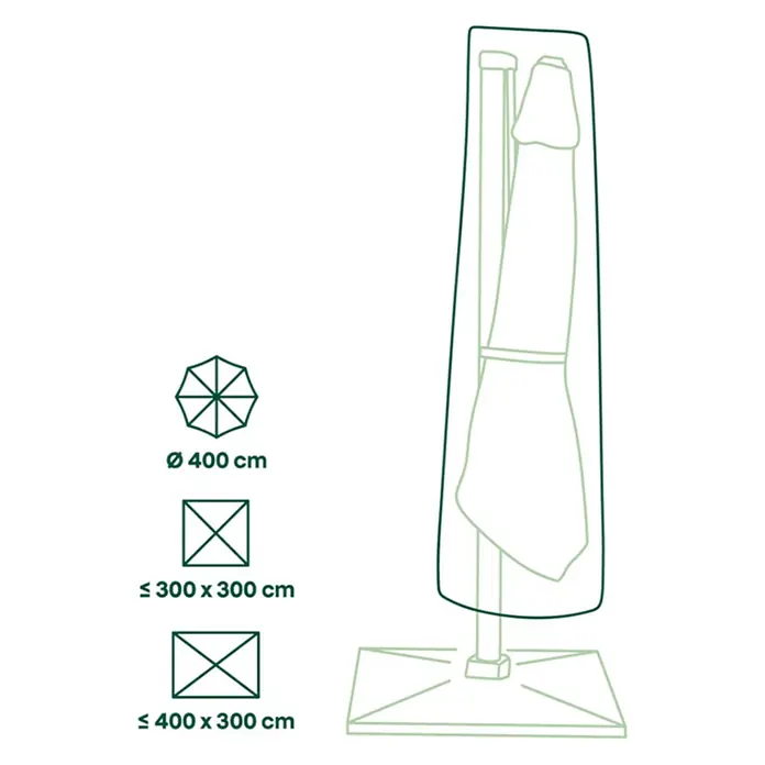 Siena Garden Sonnenschirm Schutzhülle PLUS - Passend für: Ampelschirm ⌀ 4,0 m, Polyester, TPU laminiert, Beige - Schutzhülle für Sonnenschirme. Kompatibel mit runden (Ø 400 cm), quadratischen (300x300 cm) und rechteckigen (400x300 cm) Schirmen.