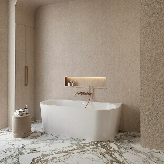 Best Design Vrijstaand Bad Semi - Bareiss (l x b: 180 x 80 cm, Acryl, Wit) | BAUHAUS