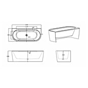Best Design Vrijstaand Bad Semi - Bareiss (l x b: 180 x 80 cm, Acryl, Wit) | BAUHAUS
