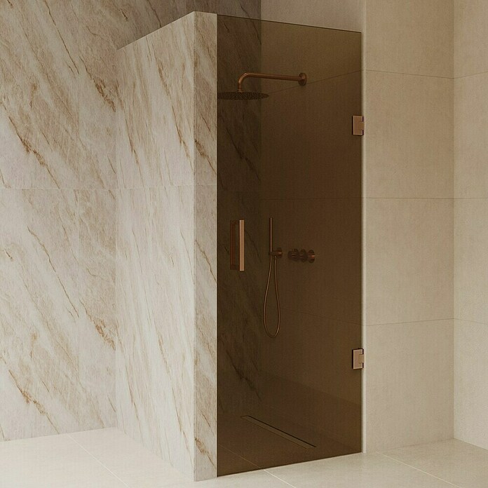 Best Design Douchedeur Dalis-900-Liora-Amber (90 x 200 cm, Glasdikte: 8 mm, Desert Brown + Amber Glas) | BAUHAUS
