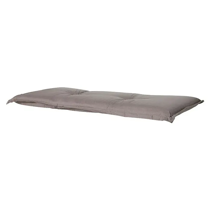 Madison Bankauflage - Taupe, L x B: 120 x 48 cm - Graues, getuftetes Futonkissen für bequemes Sitzen.