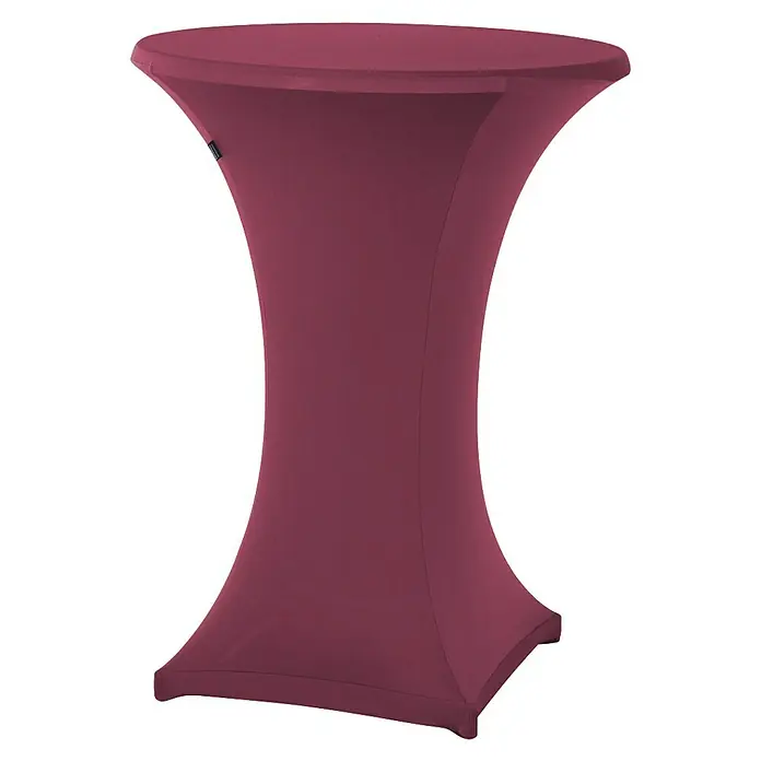 Gardamo Stehtischhusse - Weinrot, Ø x H: 85 x 110 cm, Polyester, Elasthan - Passende bordeauxrote Stretch-Husse für Stehtisch, umhüllt eine Sanduhrform.