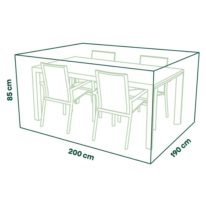 Siena Garden Sitzgruppen-Schutzhülle PLUS - Passend für: Sitzgruppen inkl. 6 Stühlen, 200 x 190 x 85 cm, Polyester, TPU laminiert, Beige - Schutzhülle für Gartenmöbel, dunkelgrün, für Tisch und Stühle. Maße: 200x190x85 cm (LxBxH).