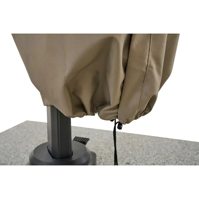 Siena Garden Sonnenschirm Schutzhülle PLUS - Passend für: Ampelschirm ⌀ 3,5 m, Polyester, TPU laminiert, Beige - Beige, wetterbeständige Stoffabdeckung, unten mit schwarzem Kordelzug und Stopper gerafft, schützt einen Outdoor-Gegenstand.
