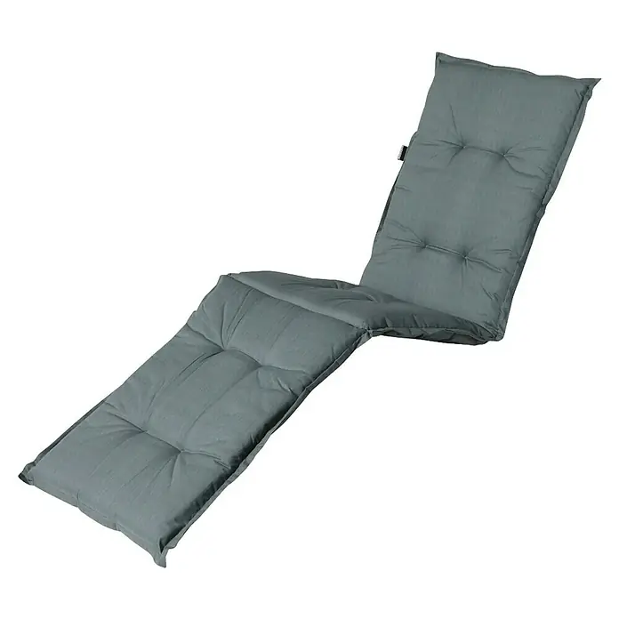 Madison Gartenmöbel-Auflage - Liegenauflage, L x B x H: 200 x 60 x 6 cm, Baumwolle, Polyester, Grau - Graues gestepptes Chaiselongue-Kissen, für Komfort und Verstellbarkeit konzipiert.