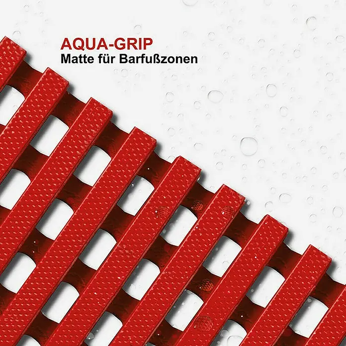 Floordirekt Antirutschmatte Adria - Arbeitsplatzmatte für Nasszonen - Rot - 120 x 450 cm - 450 x 120 cm