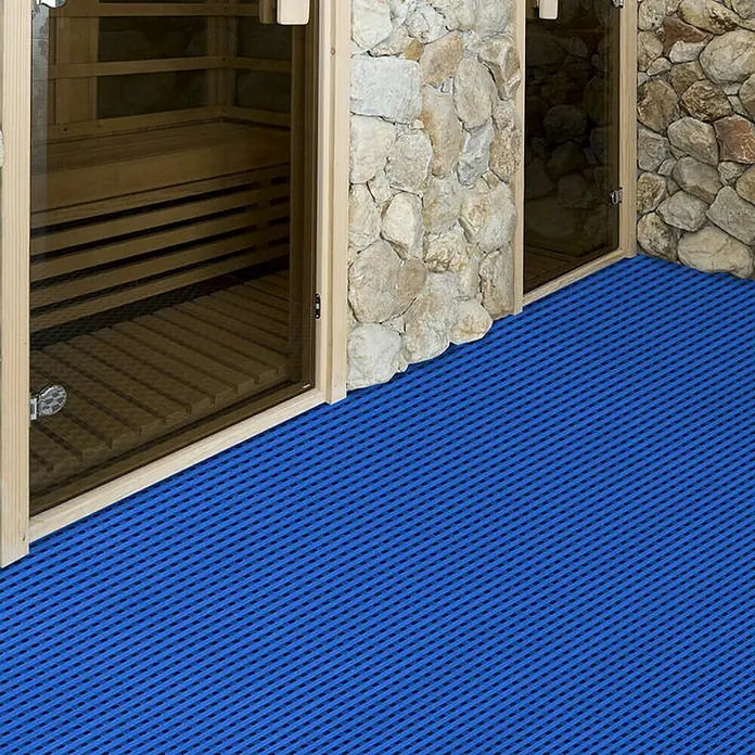 Floordirekt Antirutschmatte Adria - Arbeitsplatzmatte für Nasszonen - Blau - 120 x 500 cm - 500 x 120 cm