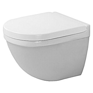 Duravit Starck 3 Wand-WC Compact (Mit Spülrand, Mit schmutzabweisender Glasur, Spülform: Tief, WC Abgang: Waagerecht, Sichtbarkeit Befestigung: Verdeckt)