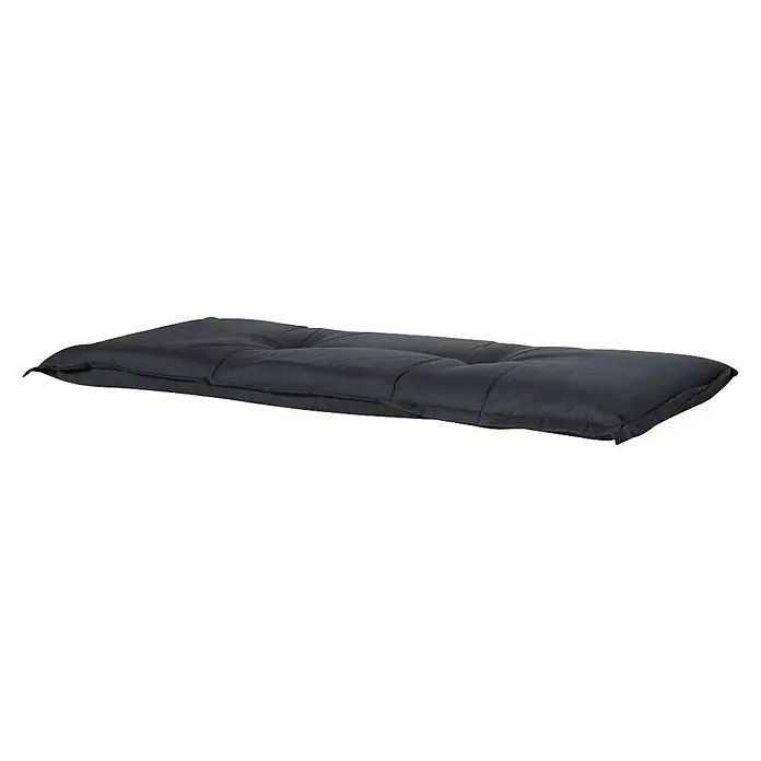 Madison Bankauflage - Schwarz, L x B: 150 x 48 cm - Anthrazitfarbenes gestepptes rechteckiges Bankkissen.