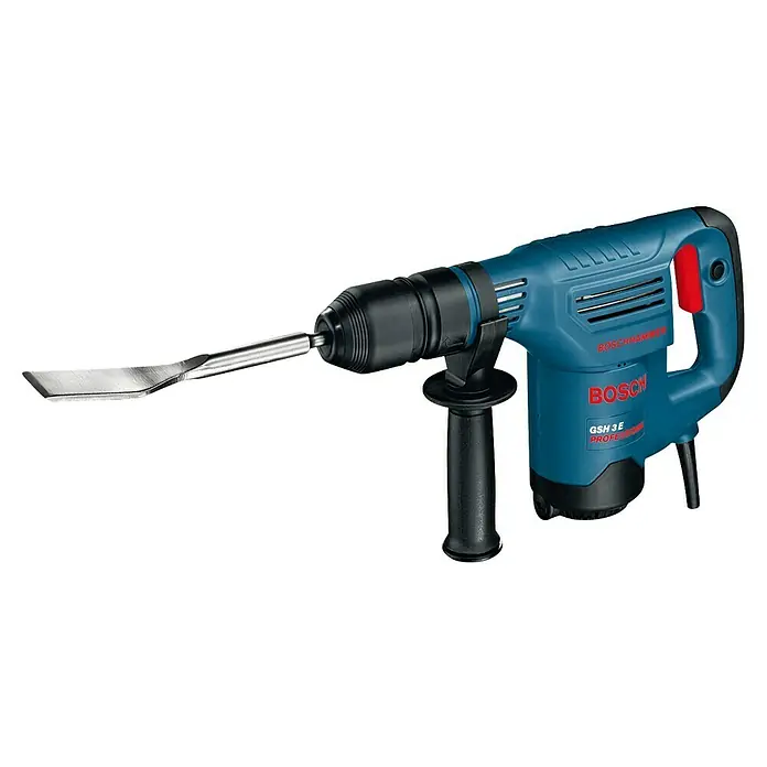 Bosch Professional Abbruchhammer GSH 3 - 650 W, 2,6 J, SDS-Plus-Aufnahme - Blauer Boschhammer Bohrhammer mit Flachmeißel und Zusatzhandgriff.