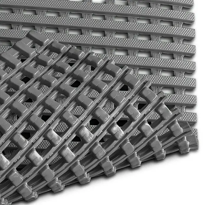 Floordirekt Antirutschmatte Adria - Arbeitsplatzmatte für Nasszonen - Grau - 120 x 200 cm - 200 x 120 cm
