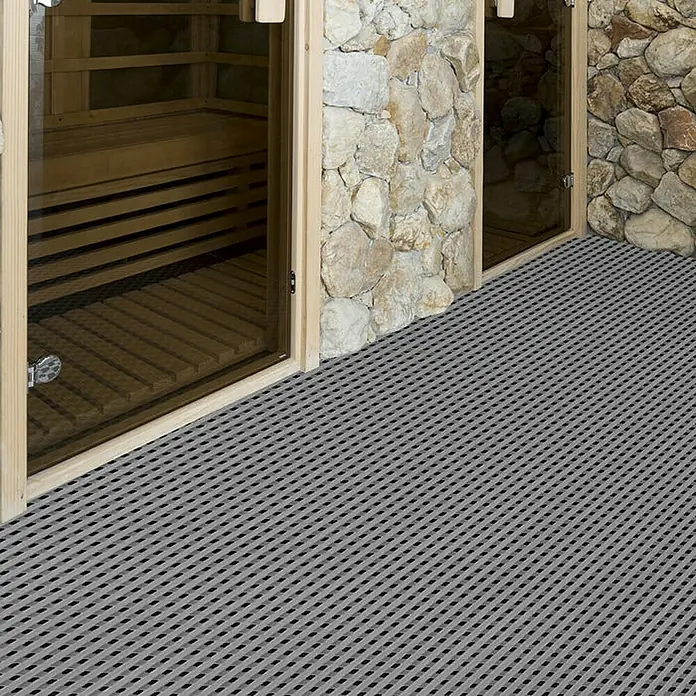 Floordirekt Antirutschmatte Adria - Arbeitsplatzmatte für Nasszonen - Grau - 120 x 200 cm - 200 x 120 cm