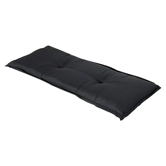 Madison Bankauflage - Schwarz, L x B: 150 x 48 cm - Schwarzes, getuftetes Bankkissen.