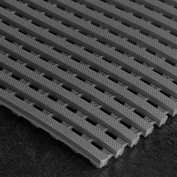 Floordirekt Antirutschmatte Adria - Arbeitsplatzmatte für Nasszonen - Grau - 120 x 450 cm - 450 x 120 cm