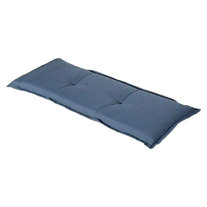 Madison Bankauflage - Kobaltblau, L x B: 150 x 48 cm - Gestepptes blaues Sitzkissen aus Stoff, ideal für bequeme Gartenmöbel.