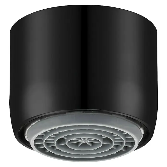 Neoperl Cascade SLC Wassersparstrahlregler - M22X1, Durchflussmenge: 3,8 l/min, Schwarz, Passend für: Armaturen & Duschen - Schwarzer zylindrischer Wasserhahnbelüfter mit grauem, sternförmigem Wasserauslass.