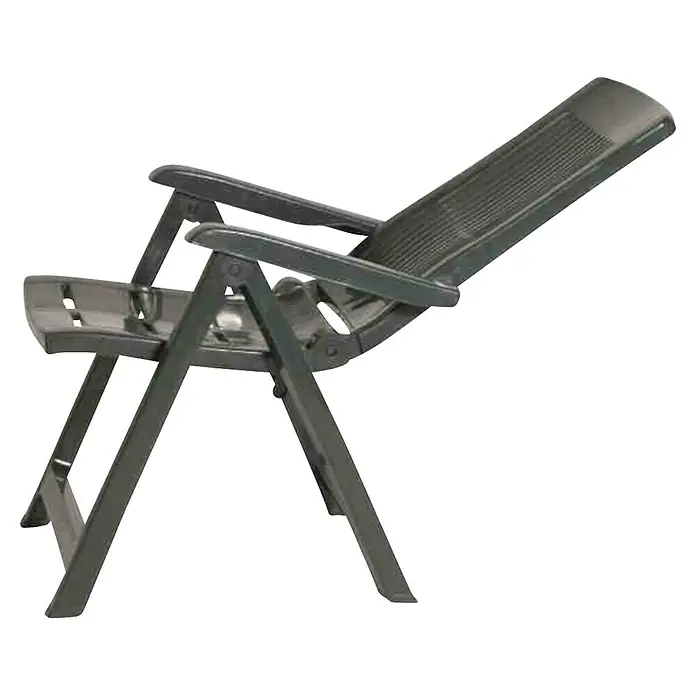 Progarden Gartenstuhl-Set Tampa - 8 Stk., Polypropylen, Polyester, Baumwolle, Grün, B x T x H: 61 x 60 x 109 cm - Dunkelgrauer klappbarer Liegestuhl aus Kunststoff.