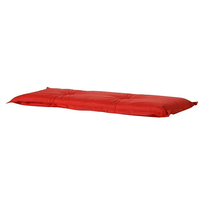 Madison Bankauflage - Rot, L x B: 150 x 48 cm - Rotes, getuftetes, rechteckiges Stoff-Sitzkissen.