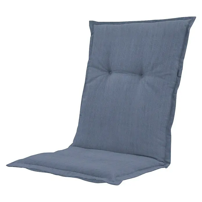 Madison Sitzauflage - Niederlehner, 4 Stk., L x B x H: 105 x 50 x 6 cm, Baumwolle, Polyester, Blau - Graues Polsterauflage für Stühle mit Rücken- und Sitzteil.