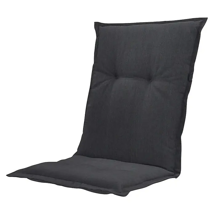Madison Sitzauflage - Niederlehner, 4 Stk., L x B x H: 105 x 50 x 6 cm, Baumwolle, Polyester, Schwarz - Dunkelgraues Stoff-Sitz- und Rückenkissen, für Komfort getuftet.