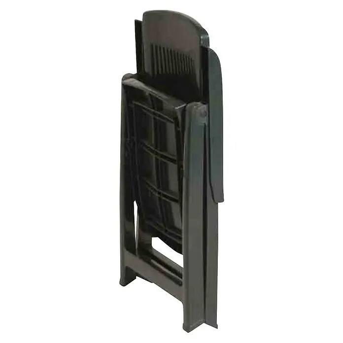 Progarden Gartenstuhl-Set Tampa - 8 Stk., Polypropylen, Polyester, Baumwolle, Grün, B x T x H: 61 x 60 x 109 cm - Dunkler Kunststoff-Klappstuhl zur platzsparenden Aufbewahrung.