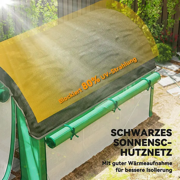 Outsunny Gewächshaus mit Stahlrahmen - 200 x 300 cm, Material Seitenwand: Kunststoff, 4 mm